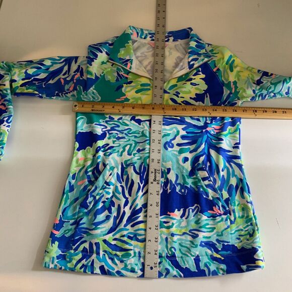 Lilly Pulitzer Top Womens XS Extra Small Multi UPF 50 Skipper Half Zipper Gold - Picture 7 of 14